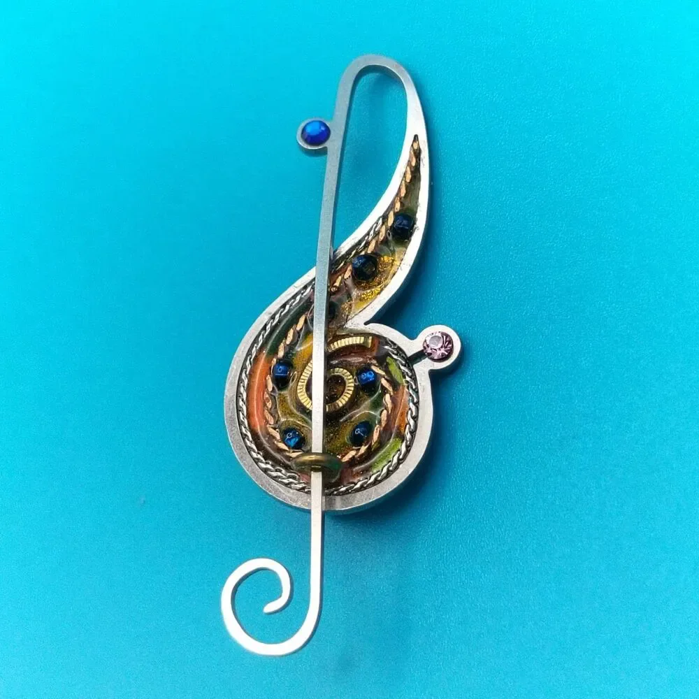 Artistic Treble Clef Brooch Pin Approx 2